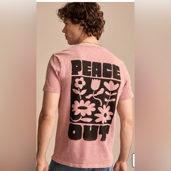LUCKY BRAND “ PEACE OUT FLOWER TEE” - Picture 1 of 15